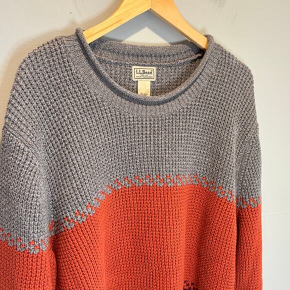 L. L. Bean Tricolor Organic Cotton Textured Pullover Sweater - size XXL - Picture 5 of 5